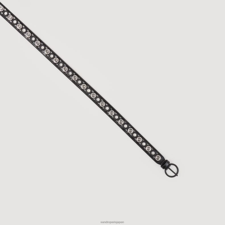 jp Sandro Paris 女性 アイレット付きレザーベルト 黒 20D4B510 アクセサリー