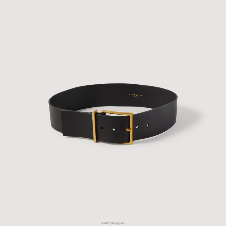 jp Sandro Paris 女性 幅広の革ベルト 黒 20D4B515 アクセサリー