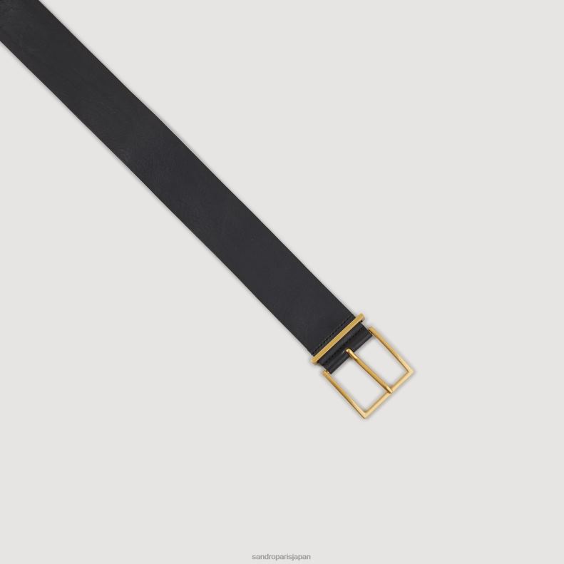 jp Sandro Paris 女性 幅広の革ベルト 黒 20D4B515 アクセサリー