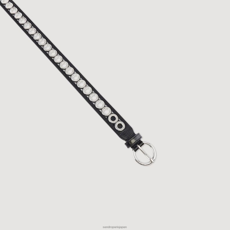 jp Sandro Paris 女性 ラウンドバックルとアイレット付きベルト 黒 20D4B516 アクセサリー