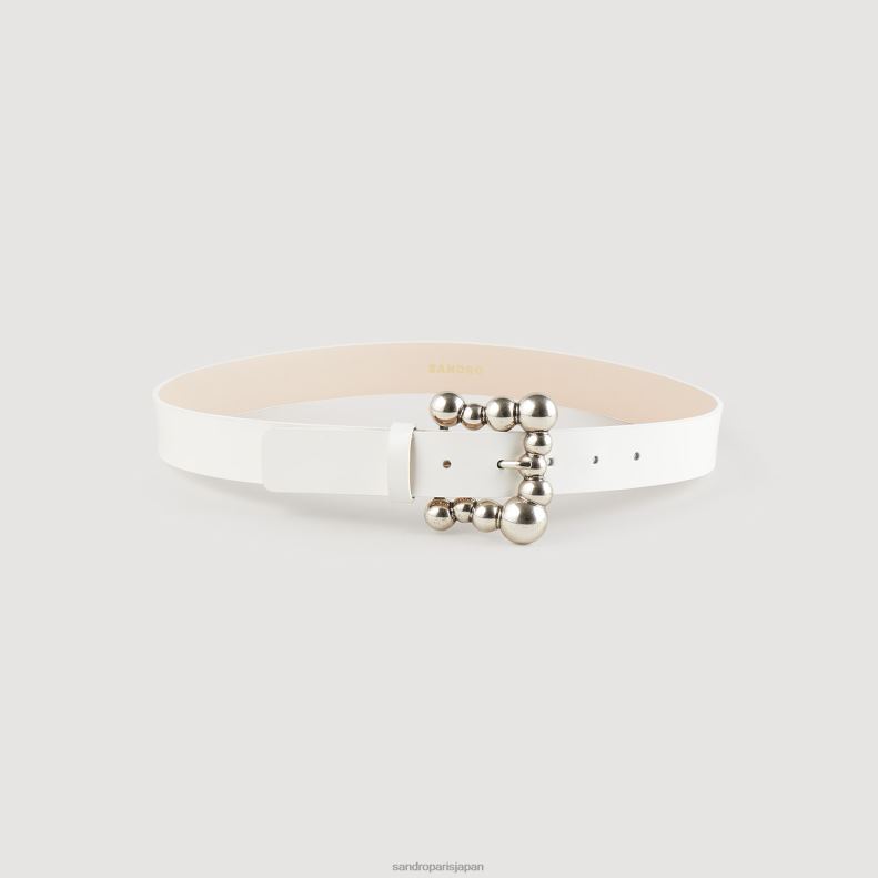 jp Sandro Paris 女性 ボール装飾バックル付きベルト 白 20D4B519 アクセサリー