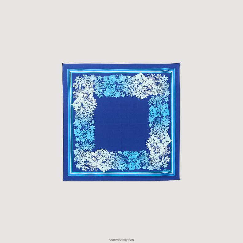 jp Sandro Paris 女性 絹のスカーフ 青 20D4B543 アクセサリー