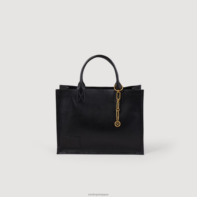 jp Sandro Paris 女性 チェーンジュエリー付きレザートートバッグ 黒 20D4B550 アクセサリー