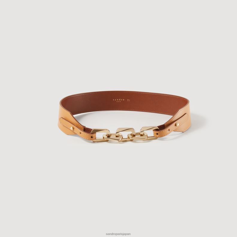 jp Sandro Paris 女性 チェーン付き革ベルト キャメル 20D4B563 アクセサリー