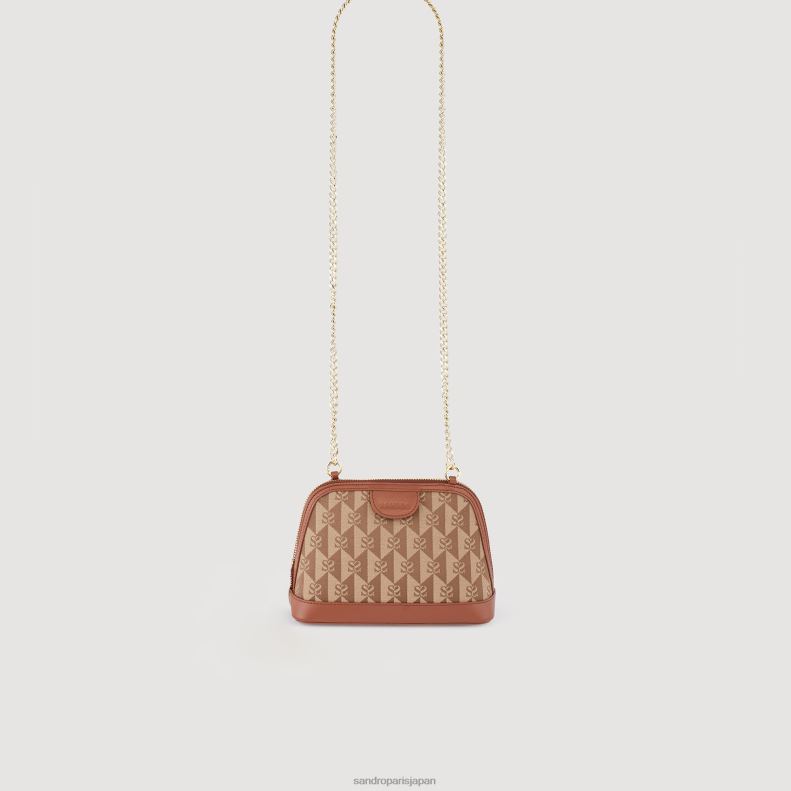 jp Sandro Paris 女性 リッタ ロゴ クラッチバッグ 茶色 20D4B577 アクセサリー