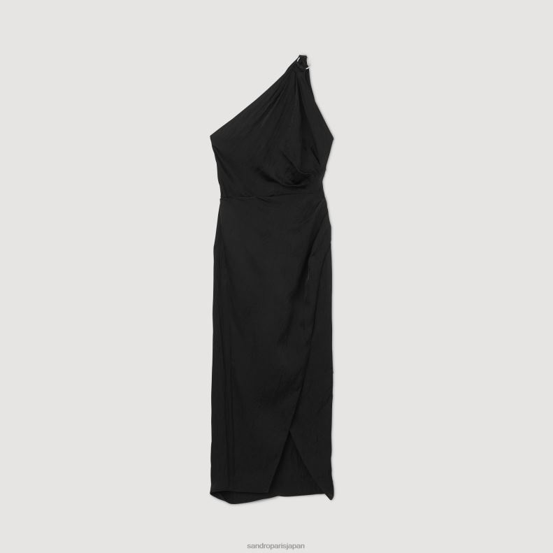jp Sandro Paris 女性 非対称ドレス 黒 20D4B57 衣服