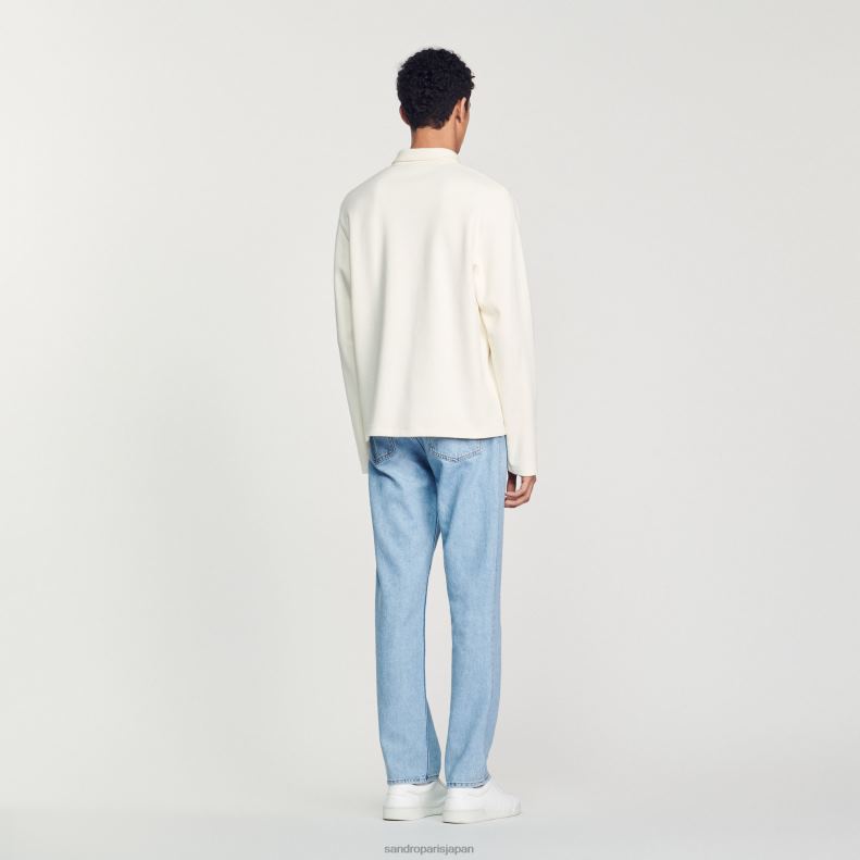 jp Sandro Paris 男性 ジッパーポロシャツ 生成り 20D4B582 衣服