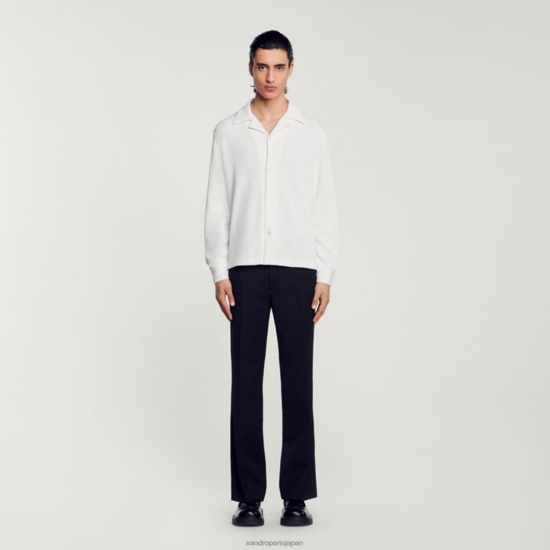 jp Sandro Paris 男性 長袖シャツ 生成り 20D4B588 衣服