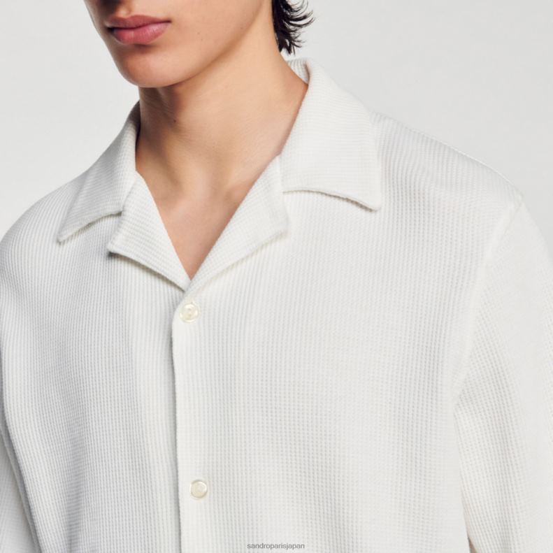 jp Sandro Paris 男性 長袖シャツ 生成り 20D4B588 衣服