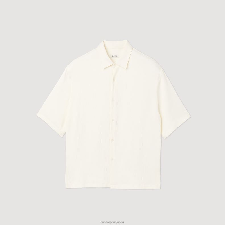 jp Sandro Paris 男性 半袖シャツ 生成り 20D4B589 衣服
