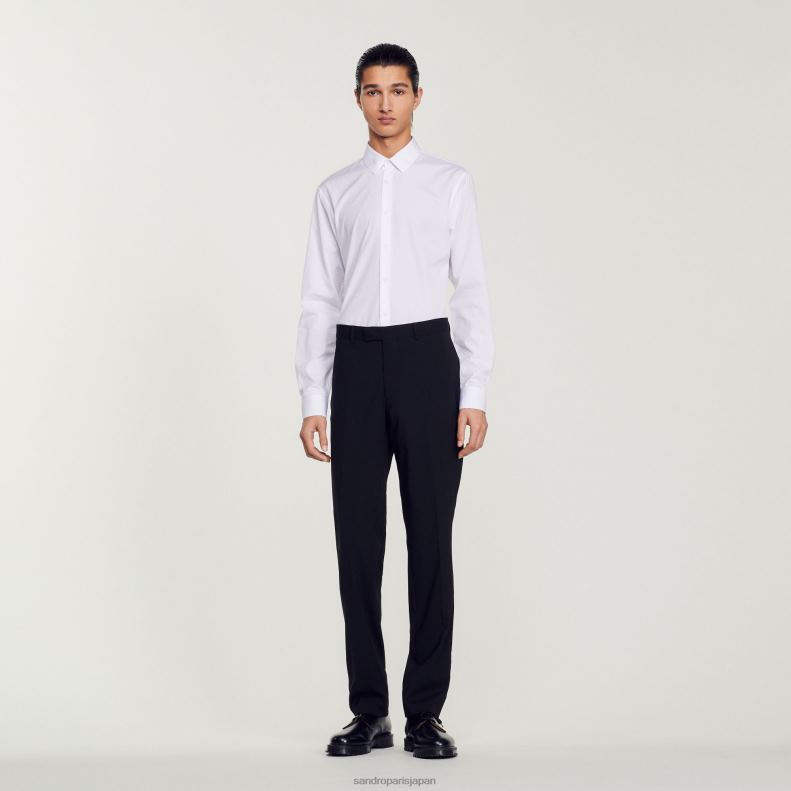 jp Sandro Paris 男性 クラシックなスーツパンツ 黒 20D4B592 衣服