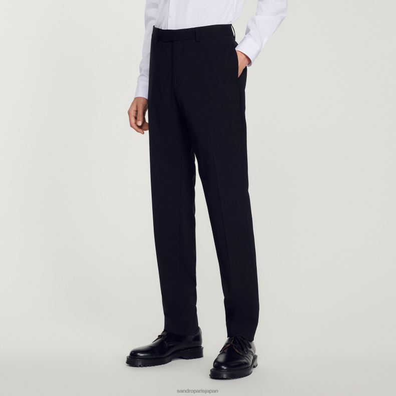 jp Sandro Paris 男性 クラシックなスーツパンツ 黒 20D4B592 衣服