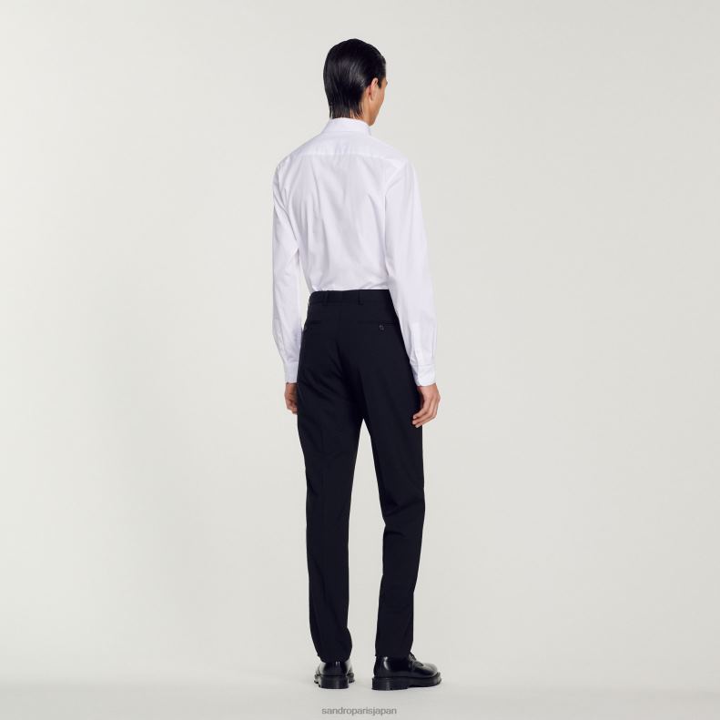 jp Sandro Paris 男性 クラシックなスーツパンツ 黒 20D4B592 衣服