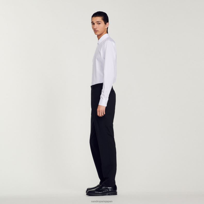 jp Sandro Paris 男性 クラシックなスーツパンツ 黒 20D4B592 衣服