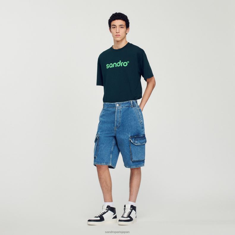 jp Sandro Paris 男性 バギーデニムショートパンツ ヴィンテージブルー 20D4B600 衣服