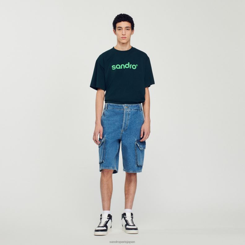 jp Sandro Paris 男性 バギーデニムショートパンツ ヴィンテージブルー 20D4B600 衣服