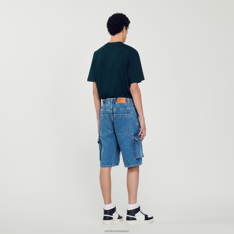 jp Sandro Paris 男性 バギーデニムショートパンツ ヴィンテージブルー 20D4B600 衣服