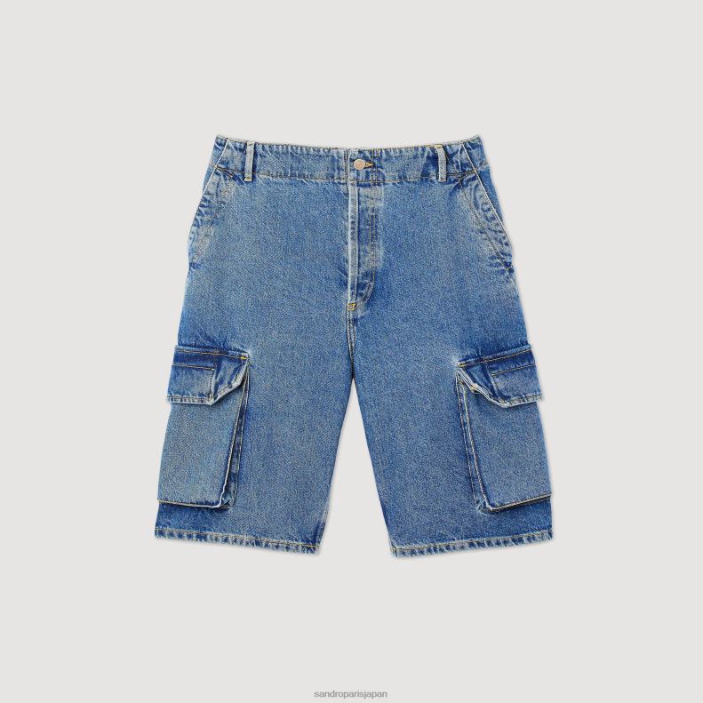 jp Sandro Paris 男性 バギーデニムショートパンツ ヴィンテージブルー 20D4B600 衣服