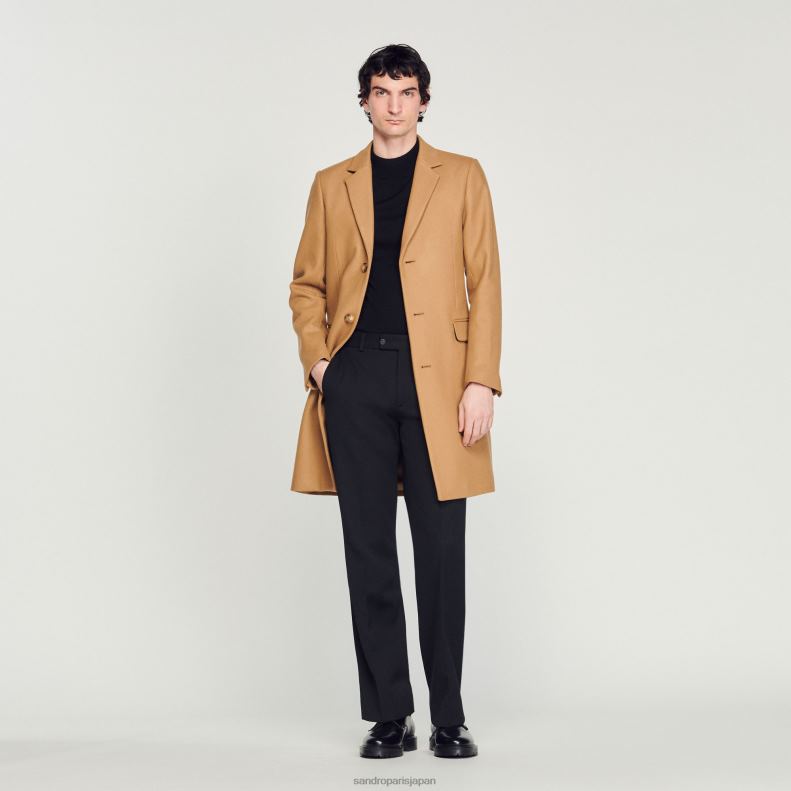 jp Sandro Paris 男性 羊毛のコート ベージュ 20D4B607 衣服