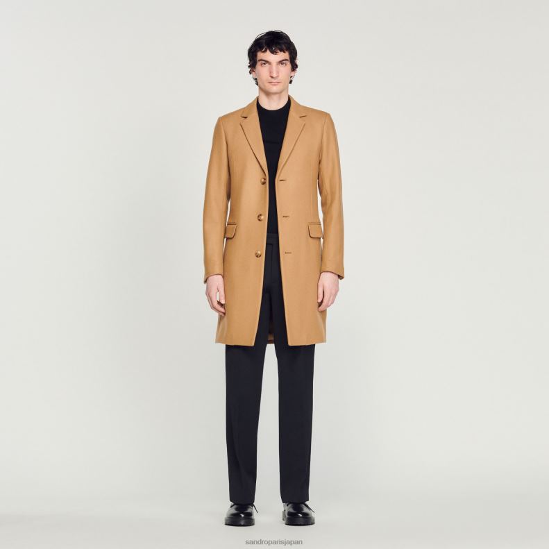 jp Sandro Paris 男性 羊毛のコート ベージュ 20D4B607 衣服