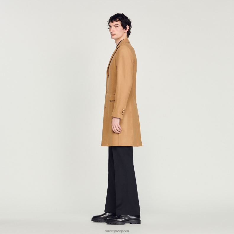 jp Sandro Paris 男性 羊毛のコート ベージュ 20D4B607 衣服