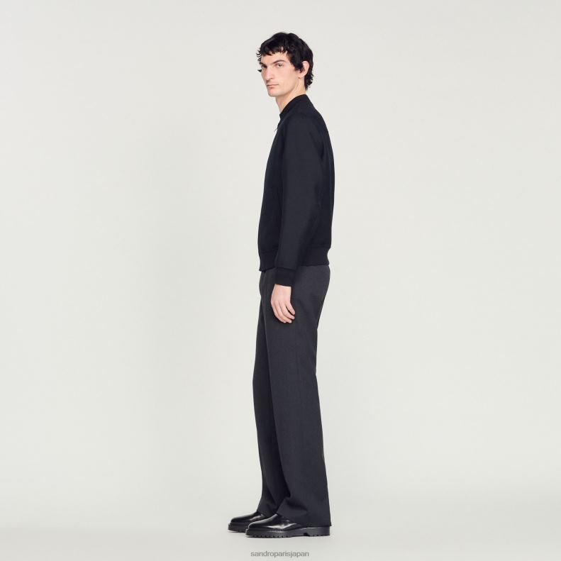 jp Sandro Paris 男性 ウールスタジャン ネイビーブルー 20D4B608 衣服