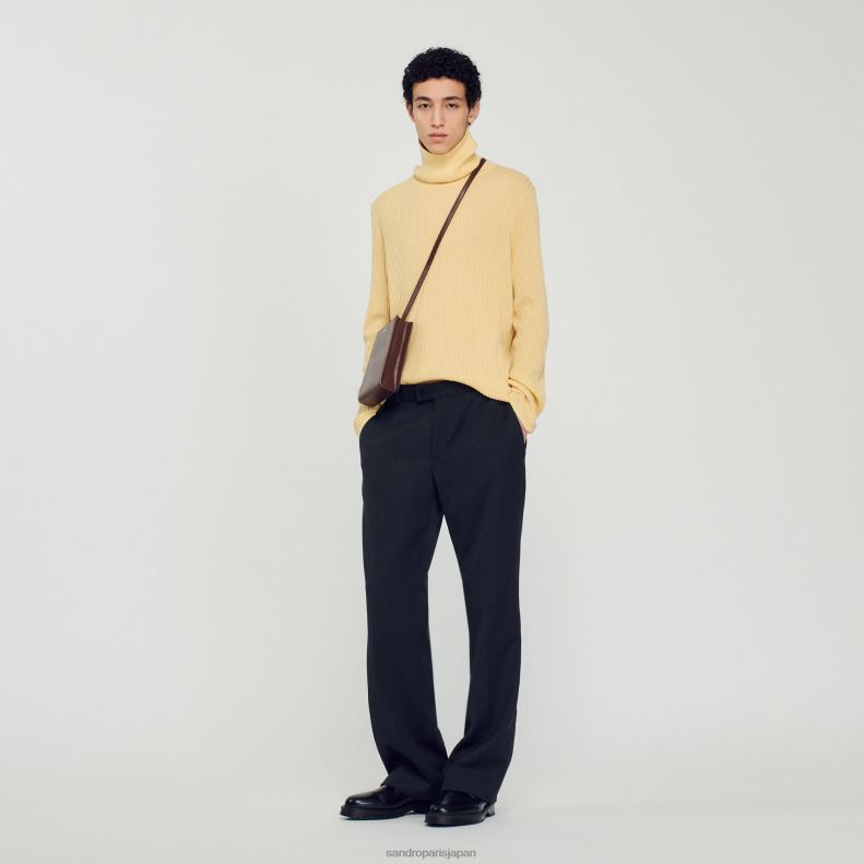 jp Sandro Paris 男性 ロールネックセーター 黄色 20D4B618 衣服