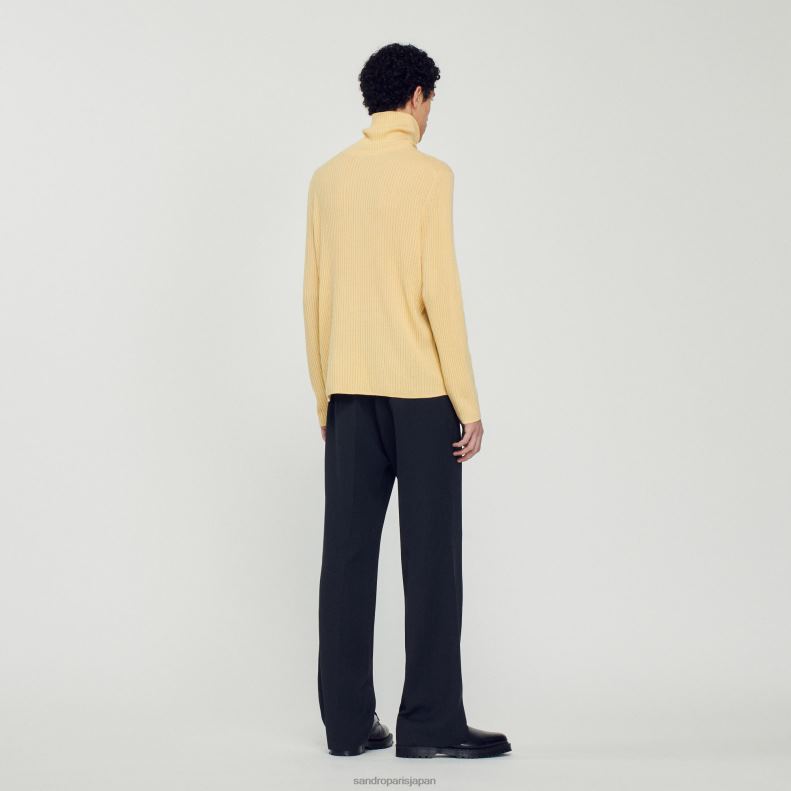 jp Sandro Paris 男性 ロールネックセーター 黄色 20D4B618 衣服