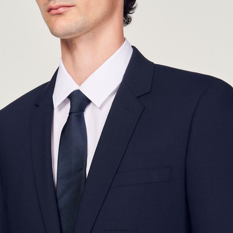 jp Sandro Paris 男性 クラシックウールスーツジャケット ネイビーブルー 20D4B632 衣服