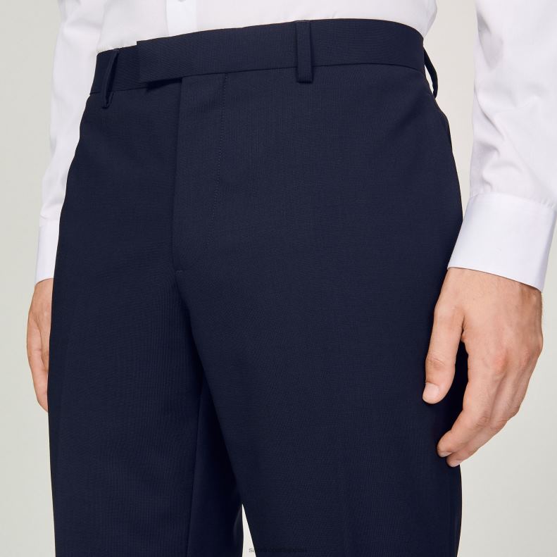 jp Sandro Paris 男性 クラシックなウールのスーツパンツ ネイビーブルー 20D4B633 衣服