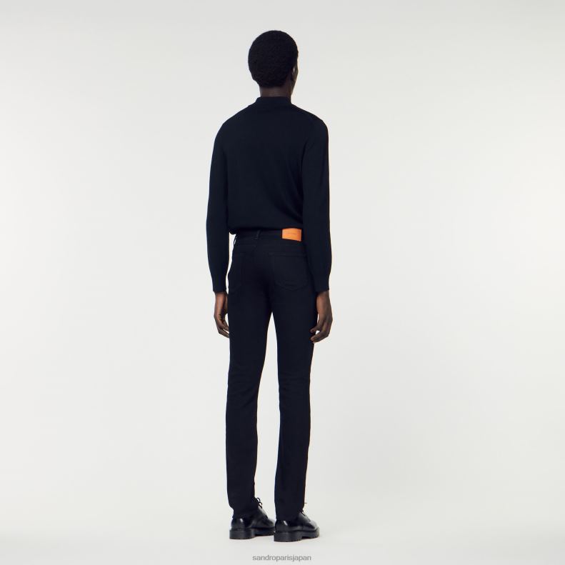 jp Sandro Paris 男性 スリムフィットジーンズ 黒 20D4B639 衣服