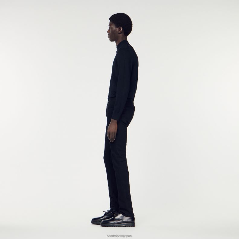 jp Sandro Paris 男性 スリムフィットジーンズ 黒 20D4B639 衣服