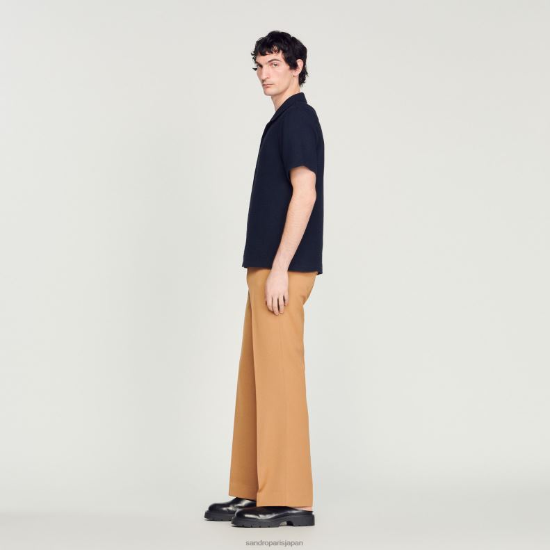 jp Sandro Paris 男性 ハニカムシャツ ネイビーブルー 20D4B641 衣服