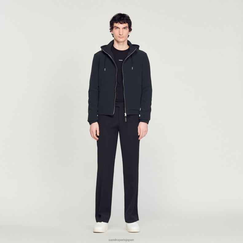 jp Sandro Paris 男性 テクニカルファブリックジャケット ネイビーブルー 20D4B644 衣服