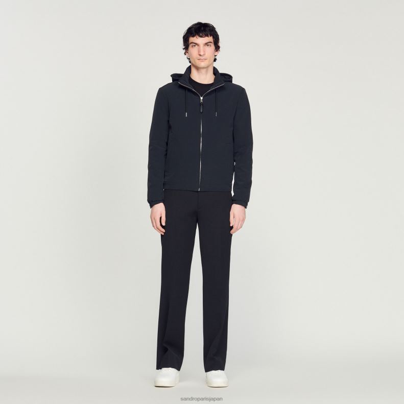 jp Sandro Paris 男性 テクニカルファブリックジャケット ネイビーブルー 20D4B644 衣服