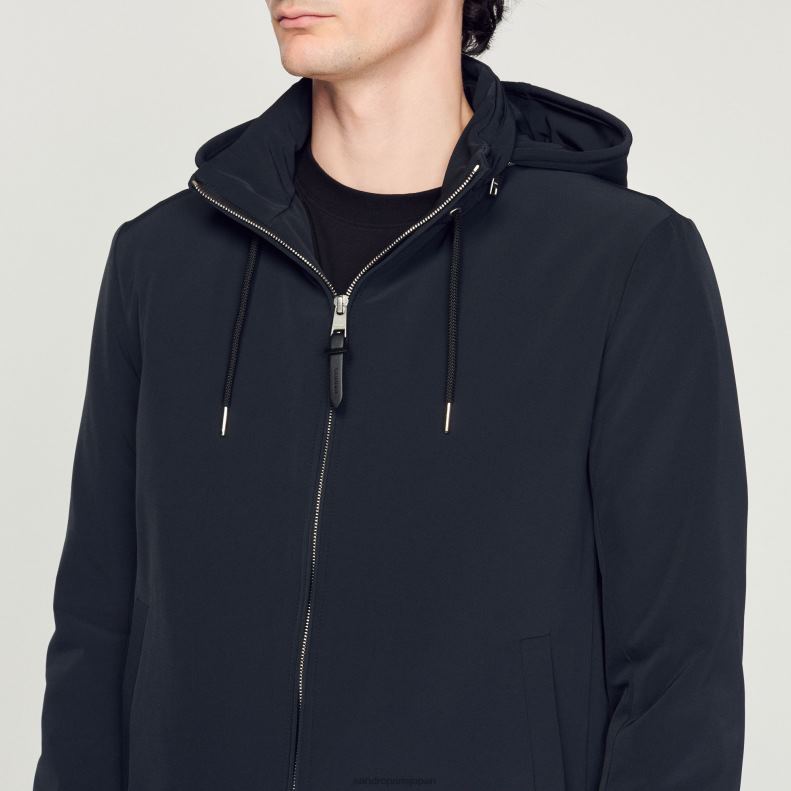 jp Sandro Paris 男性 テクニカルファブリックジャケット ネイビーブルー 20D4B644 衣服