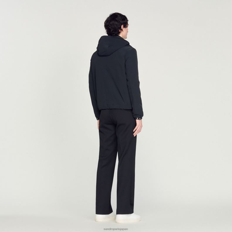 jp Sandro Paris 男性 テクニカルファブリックジャケット ネイビーブルー 20D4B644 衣服