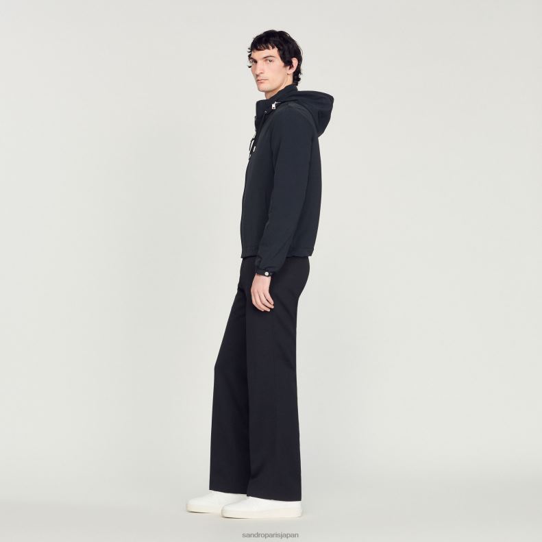 jp Sandro Paris 男性 テクニカルファブリックジャケット ネイビーブルー 20D4B644 衣服
