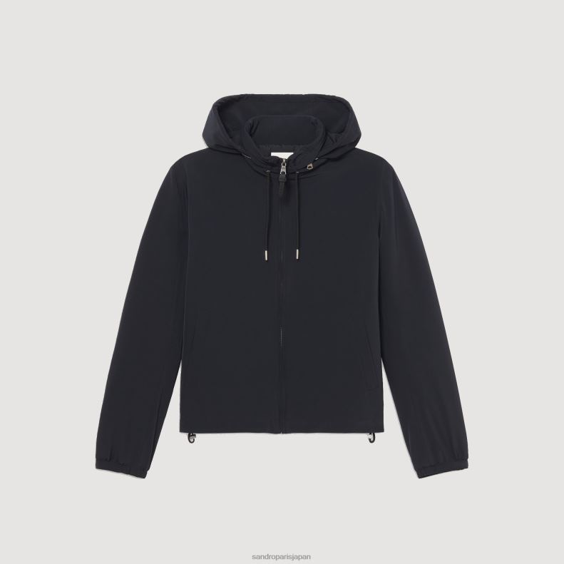 jp Sandro Paris 男性 テクニカルファブリックジャケット ネイビーブルー 20D4B644 衣服