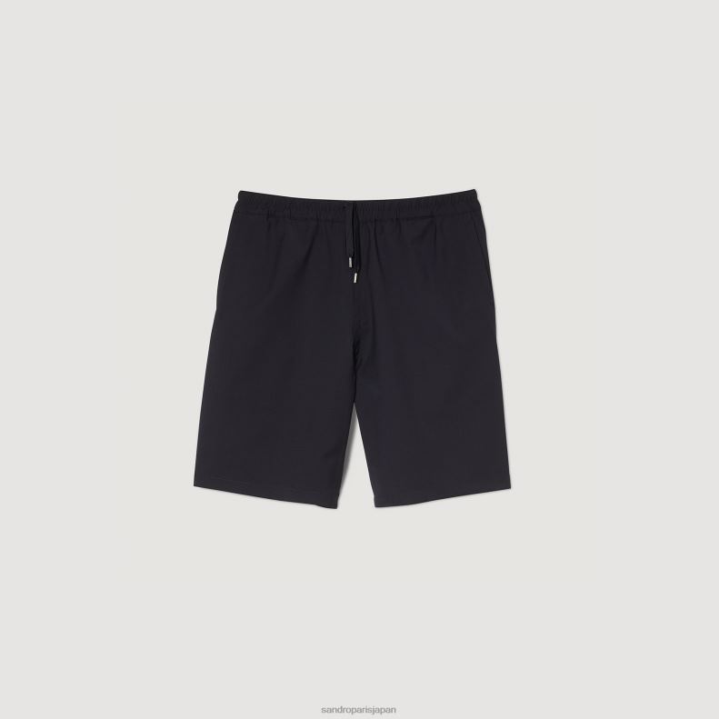 jp Sandro Paris 男性 伸縮性のあるショーツ ネイビーブルー 20D4B648 衣服
