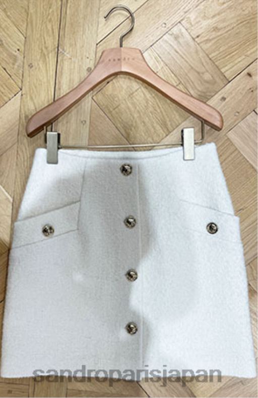 jp Sandro Paris 女性 ショートブークレ生地スカート 白 20D4B65 衣服