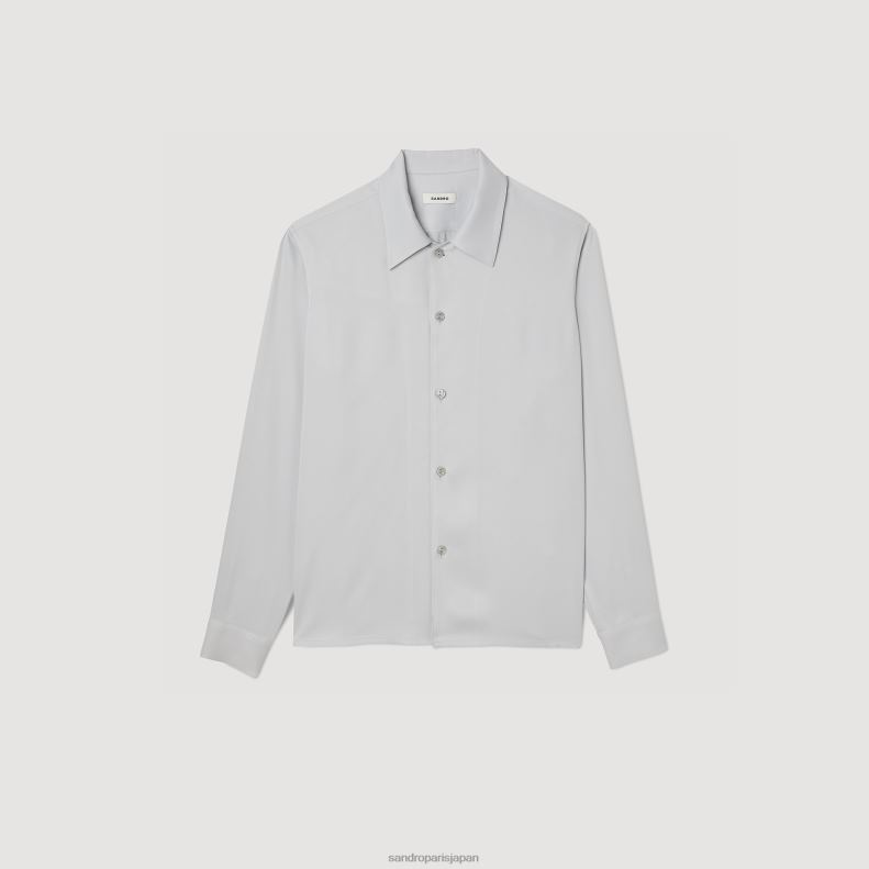 jp Sandro Paris 男性 流れるシャツ パテ 20D4B651 衣服