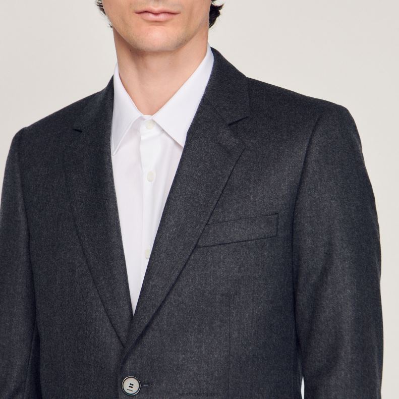 jp Sandro Paris 男性 フランネルスーツジャケット チャコールグレー 20D4B655 衣服