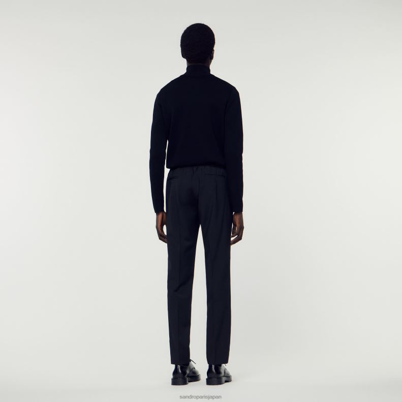 jp Sandro Paris 男性 ウエストゴム付きパンツ 黒 20D4B656 衣服