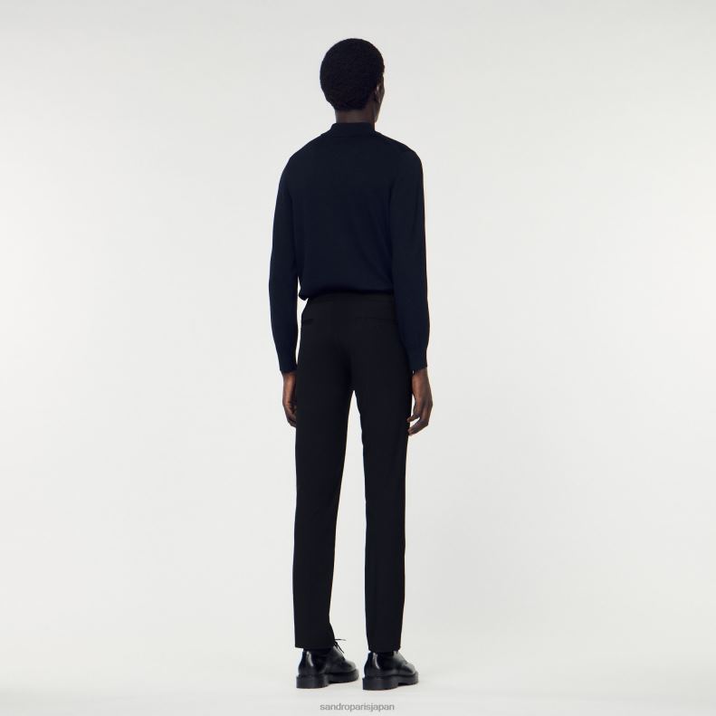 jp Sandro Paris 男性 ウエストゴム付きパンツ ネイビーブルー 20D4B657 衣服