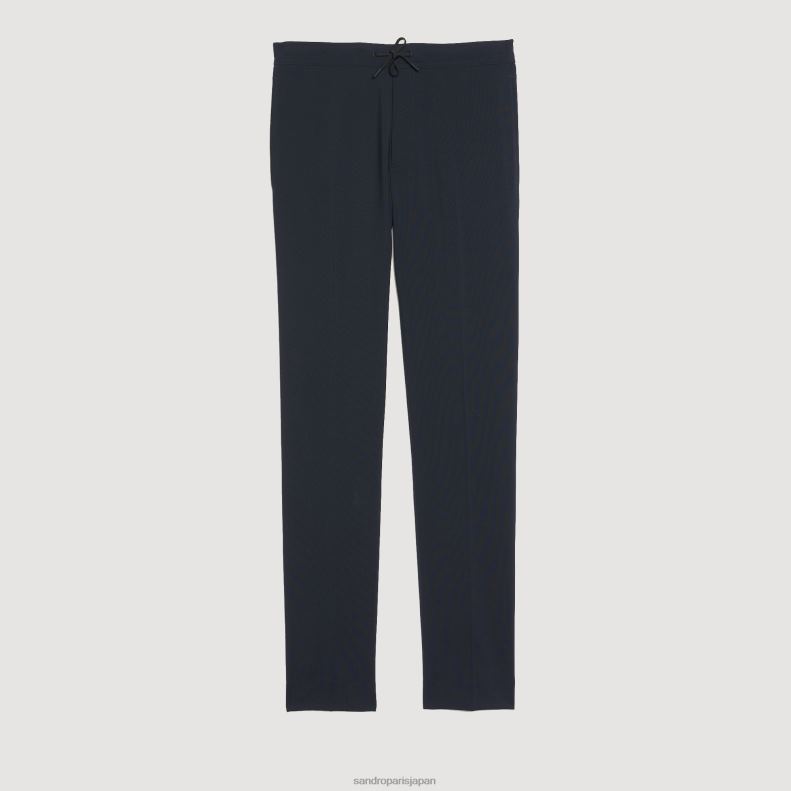 jp Sandro Paris 男性 ウエストゴム付きパンツ ネイビーブルー 20D4B657 衣服