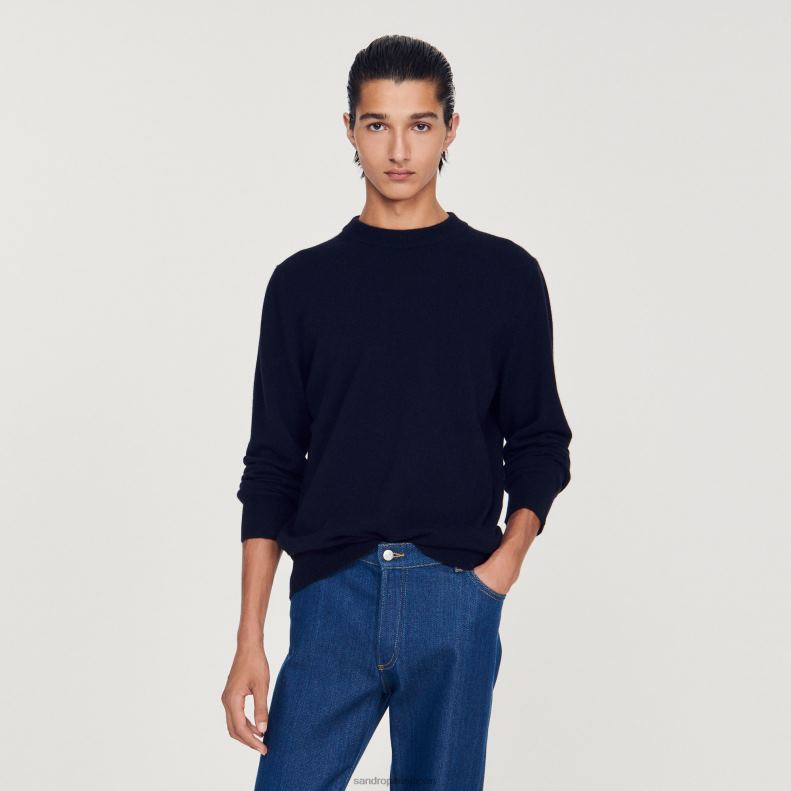 jp Sandro Paris 男性 カシミアセーター ダークネイビー 20D4B658 衣服