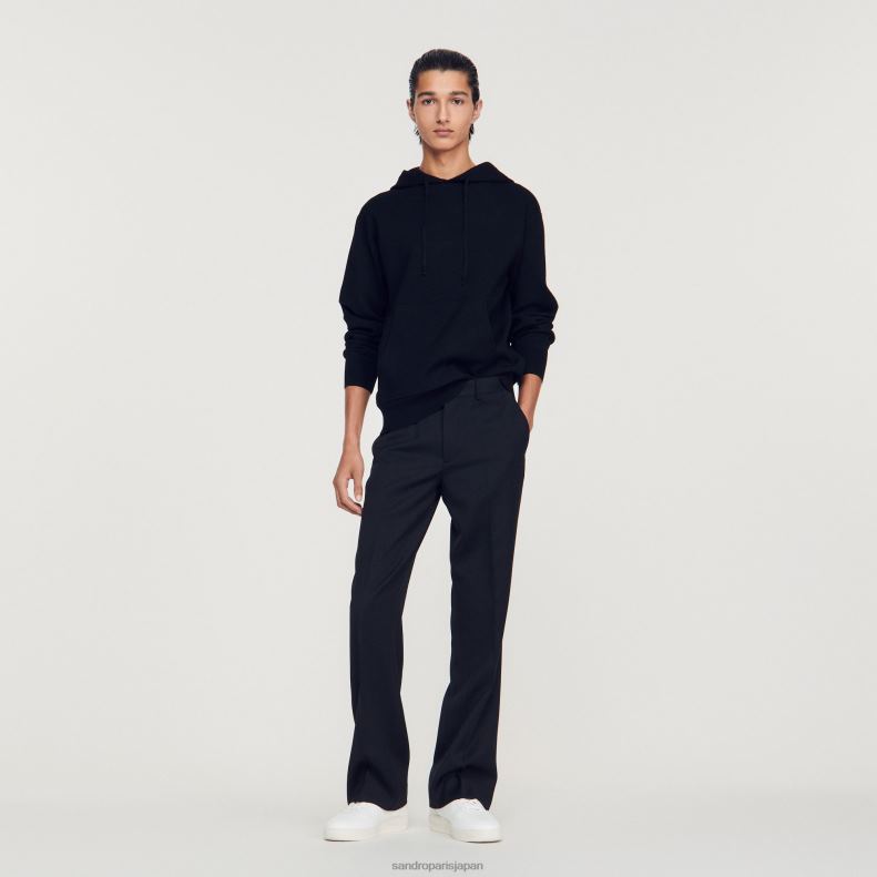 jp Sandro Paris 男性 ニットパーカー 黒 20D4B659 衣服