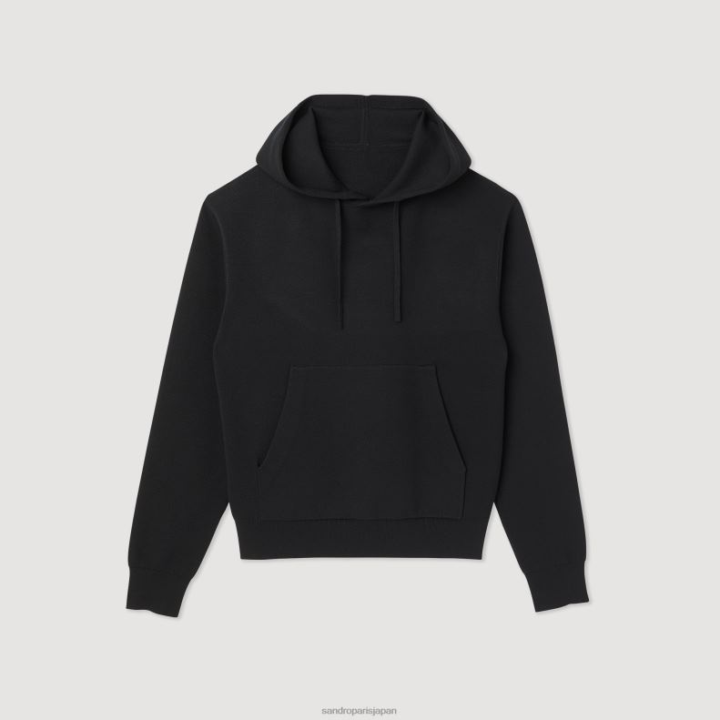 jp Sandro Paris 男性 ニットパーカー 黒 20D4B659 衣服