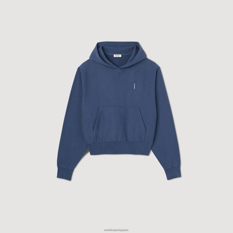 jp Sandro Paris 男性 フリースパーカー 青 20D4B671 衣服